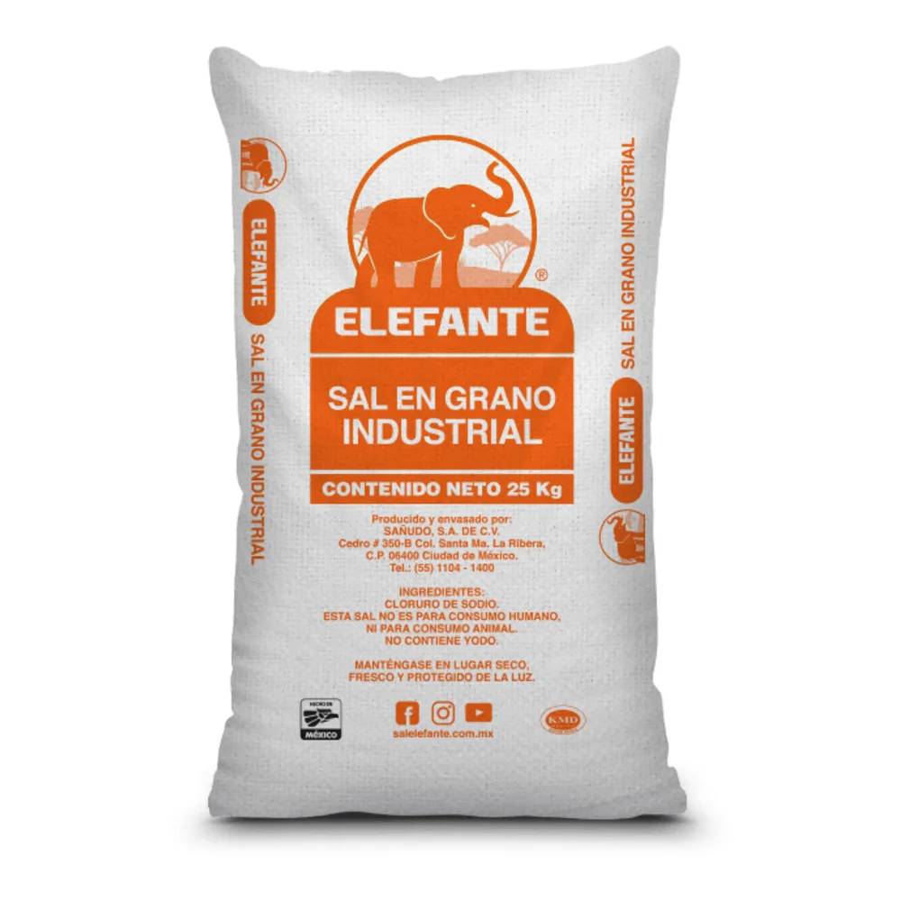 Saco de 25 kg de sal en grano industrial para regenerar suavizadores de agua